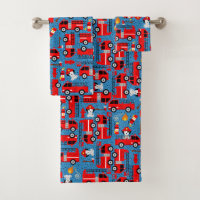 Dalmatian Dog Firetruck Firefighters Kids Pattern