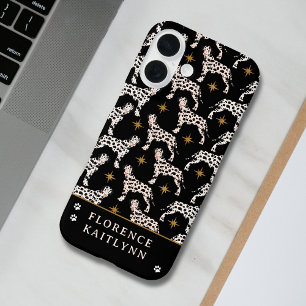 Dalmatian Dog Gold Stars Pattern Name iPhone 16 Case