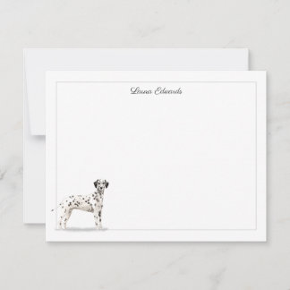 Dalmatian Dog Gray Border Personalized Card