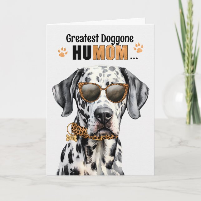 Dalmatian Dog Greatest HuMOM Mother's Day Holiday Card (Front)