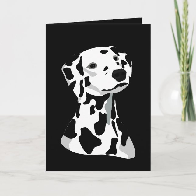 Dalmatian Dog Greeting Card Black (Front)