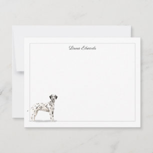 Dalmatian Dog Grey Border Personalised Card