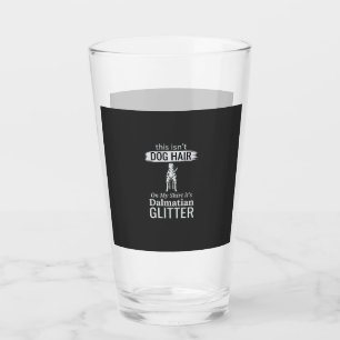 Dalmatian Dog Hair Glitter Funny Pet Glass