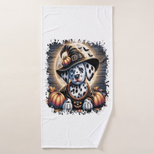 Dalmatian Dog Halloween Bath Towel