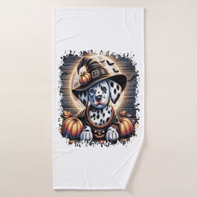 Dalmatian Dog Halloween Bath Towel (Bath Towel)