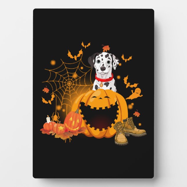 Dalmatian Dog Halloween Dalmatian Dog Halloween Plaque (Front)