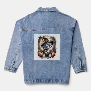 Dalmatian Dog Halloween Denim Jacket