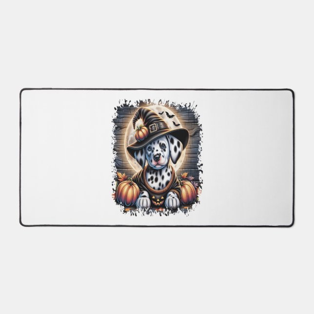 Dalmatian Dog Halloween Desk Mat (Front)