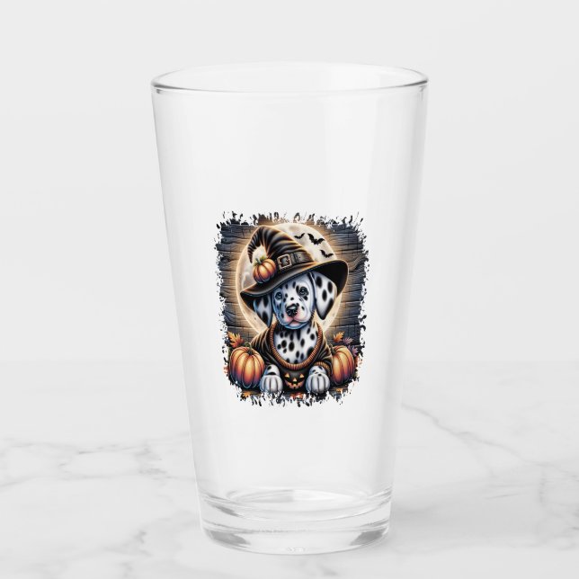Dalmatian Dog Halloween Glass (Front)