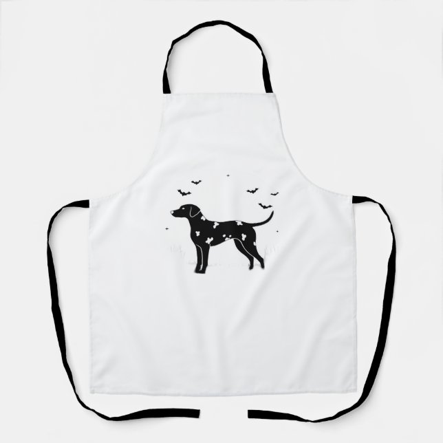 Dalmatian Dog – Halloween Moon Silhouette Classic  Apron (Front)