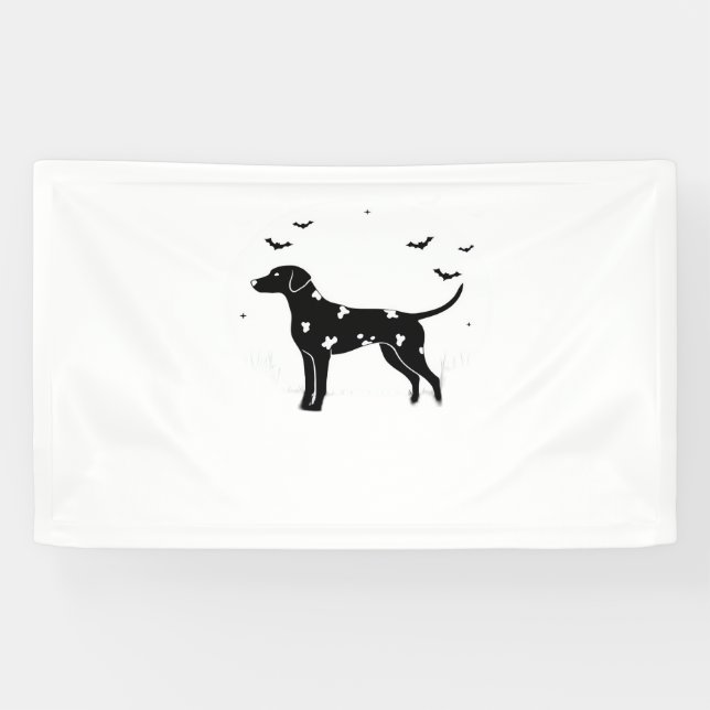 Dalmatian Dog – Halloween Moon Silhouette Classic  Banner (Horizontal)