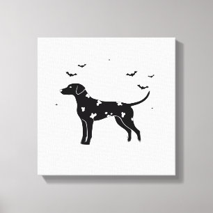 Dalmatian Dog � Halloween Moon Silhouette Classic Canvas Print