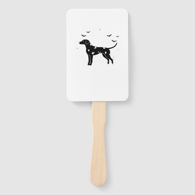 Dalmatian Dog � Halloween Moon Silhouette Classic  Hand Fan (Front)