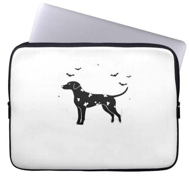 Dalmatian Dog – Halloween Moon Silhouette Classic  Laptop Sleeve (Front)