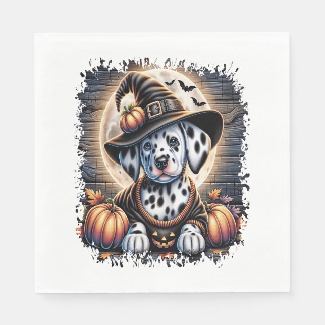 Dalmatian Dog Halloween Napkin (Front)