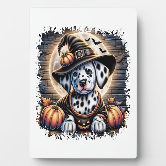 Dalmatian Dog Halloween Plaque (Front)