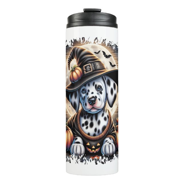 Dalmatian Dog Halloween Thermal Tumbler (Front)