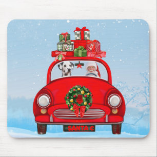 Dalmatian Dog In Car With Santa Claus Mouse Mat