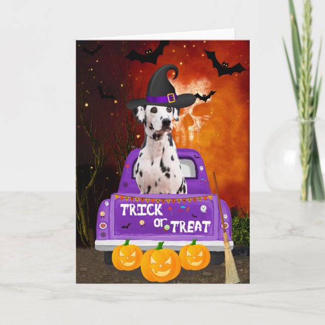  Dalmatian Dog in Halloween Truck Card (Front)