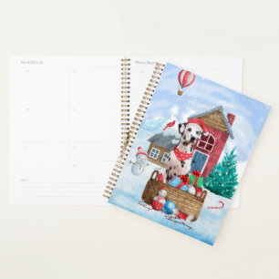 Dalmatian Dog In snow Christmas Dog House Planner