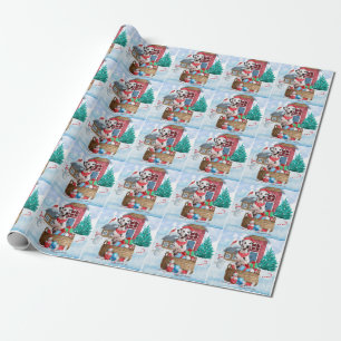 Dalmatian Dog In snow Christmas Dog House Wrapping Paper