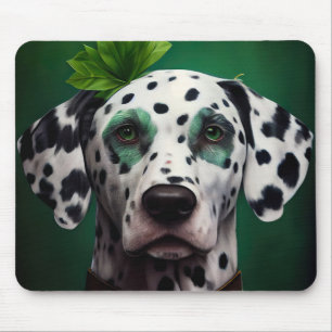 Dalmatian Dog in St. Patrick's Day Dress Mouse Mat