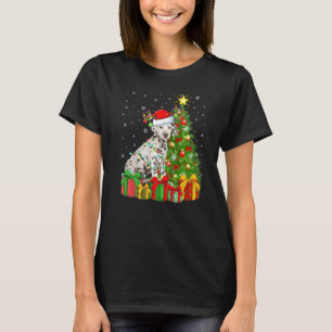 Dalmatian Dog Lighting Xmas Tree Santa Dalmatian C T-Shirt