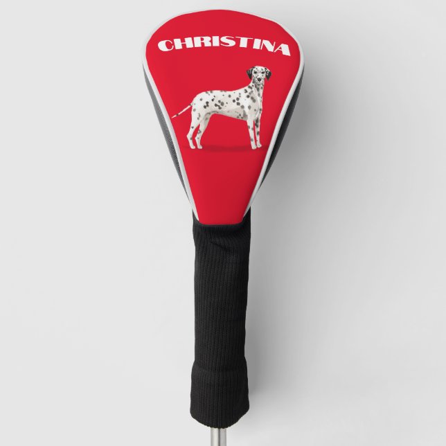 Dalmatian Dog Lover Red Personal  Golf Head Cover (Front)