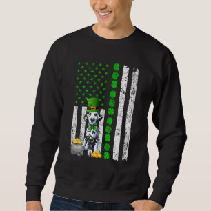 Dalmatian Dog Lover Us Flag Shamrock St Patrick S Sweatshirt