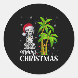 Dalmatian Dog Lovers Men Women Christmas Tree Ligh Classic Round Sticker