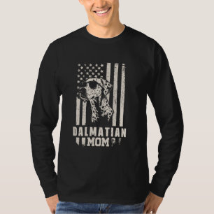 Dalmatian Dog Mum American Flag Gifts for Women Ma T-Shirt