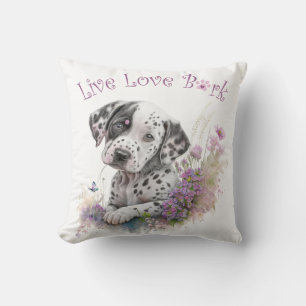 Dalmatian Dog Mum Floral Cushion