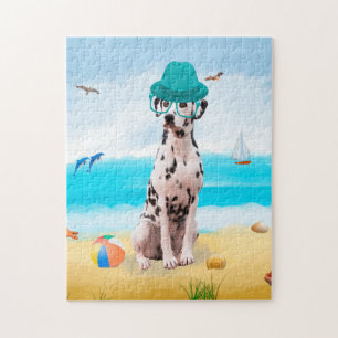 Dalmatian Dog on Beach  Jigsaw Puzzle