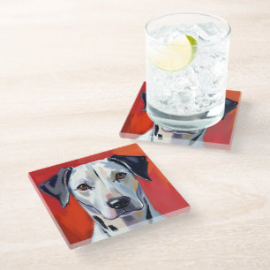 Dalmatian Dog Painting Pet Watercolor Glass Coaster