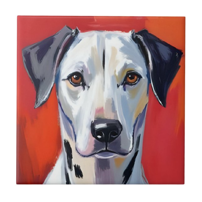 Dalmatian | Dog Painting Pet Watercolor Tile (Front)