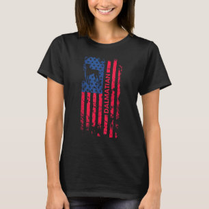 Dalmatian Dog Patriotic American Flag 4th Of July T-Shirt