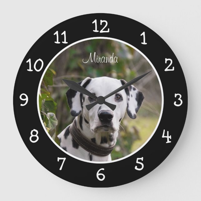 Dalmatian Dog Personalised Large Clock (Front)