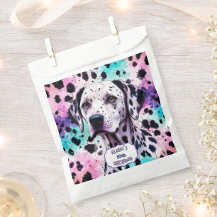 Dalmatian Dog Pink Purple Turquoise Birthday Favour Bags