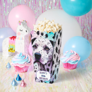 Dalmatian Dog Pink Purple Turquoise Birthday Favour Box