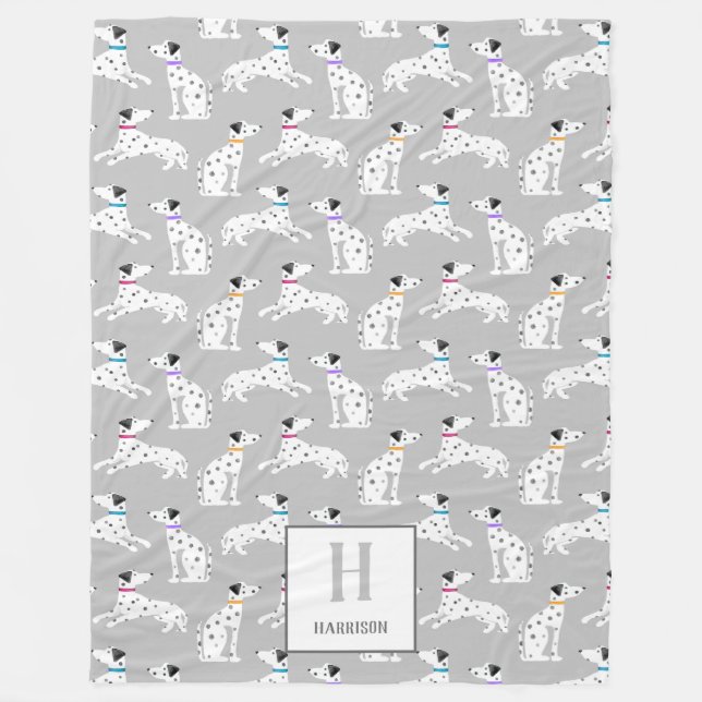 Dalmatian Dog Polka Dot Animal Watercolor Kids Fleece Blanket (Front)