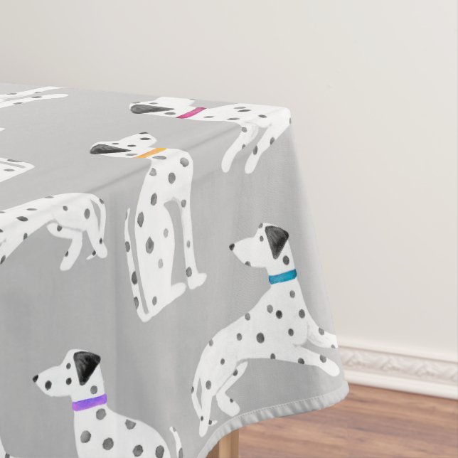 Dalmatian Dog Polka Dot Animal Watercolor Tablecloth (In Situ)