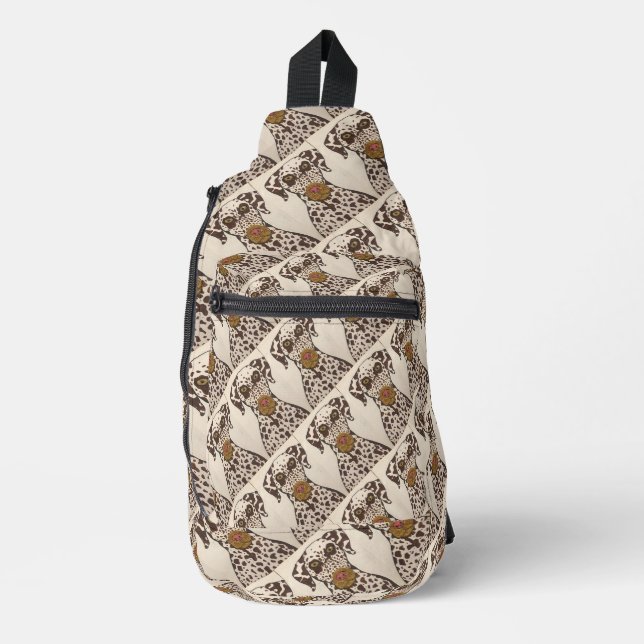 Dalmatian Dog Print Cut Sew Sling Bag (Front)