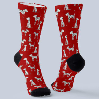 Dalmatian Dog Red Socks