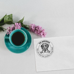 Dalmatian Dog Return Address Family Rubber Stamp