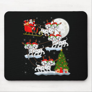Dalmatian Dog Santa Sleigh Flying Funny Magical Ch Mouse Mat