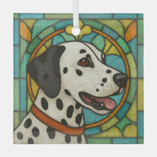 Dalmatian Dog "Stained Glass"  Glass Ornam Glass Tree Decoration