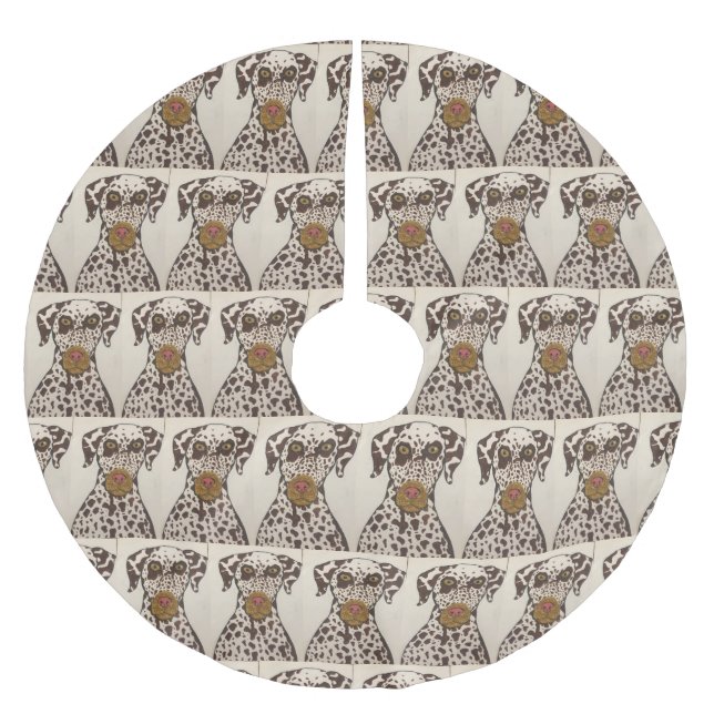 Dalmatian dog Tree Skirt (Front)