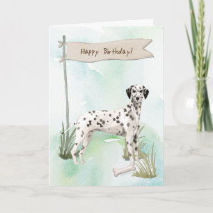 Dalmatian Dog Under Birthday Sign Card