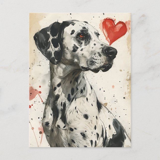 Dalmatian dog Vintage Valentine's day  Postcard (Front)