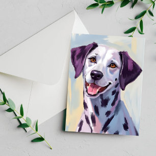 Dalmatian Dog Watercolor Painting Card